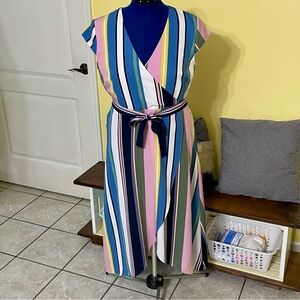 Madison Striped High/Low Dress in Multicolor